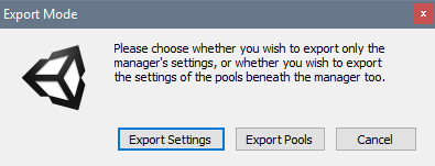 Screenshot of the Export Mode dialog.